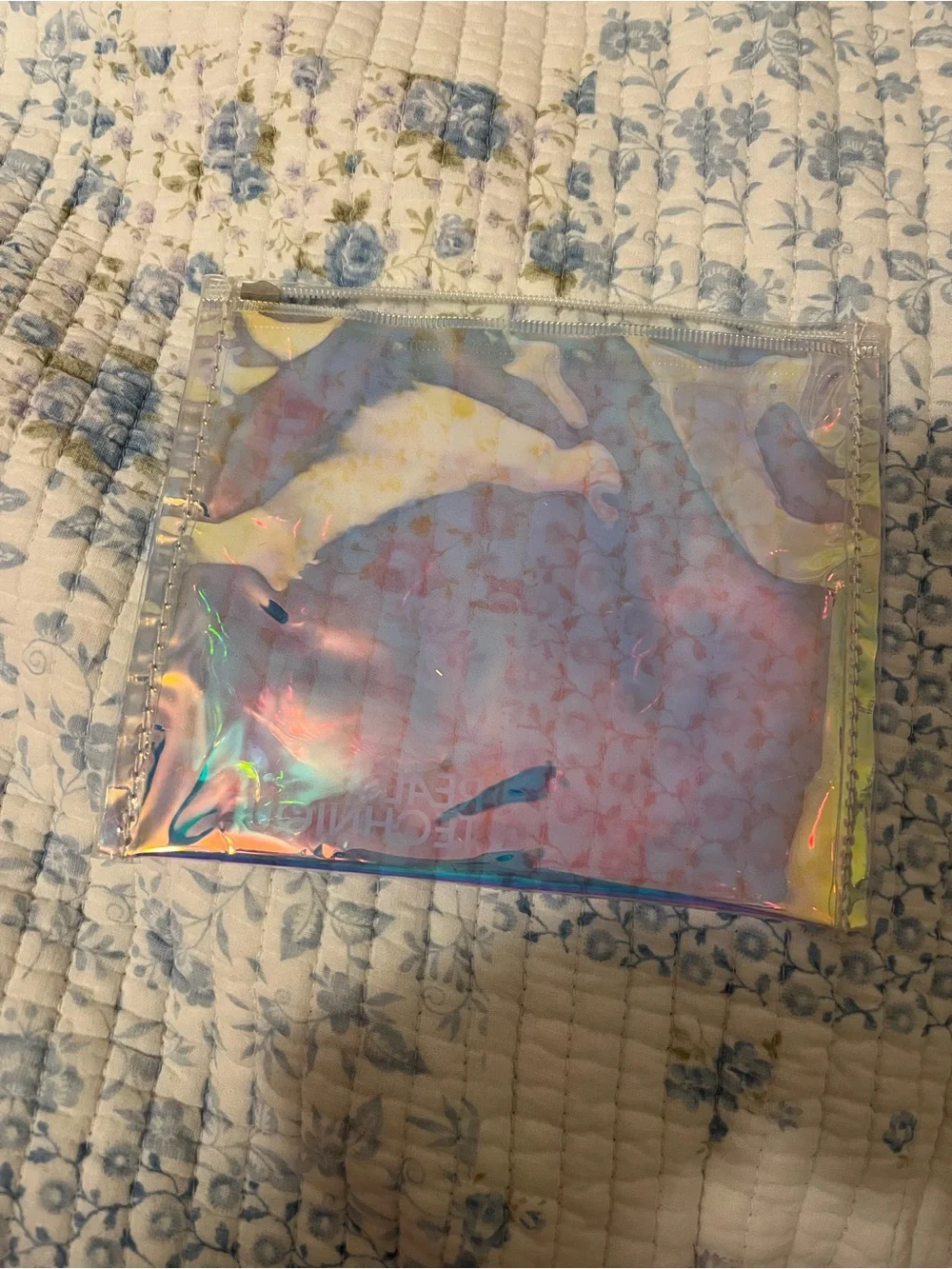 Iridescent makeup bag
